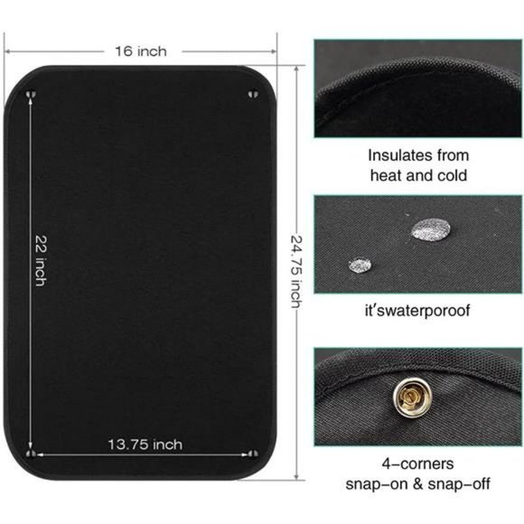 Car Window Shade, 16” x 25” Car Door Window Cover Double-Layer Sunshield (Black) - Picture 2 of 7